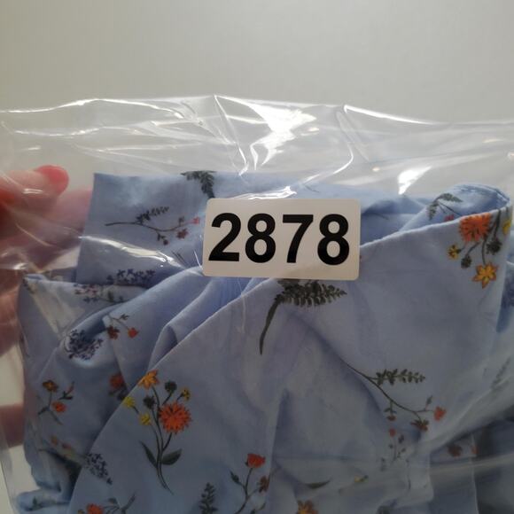 Hyacinth House Romper Womens XS Blue Puff Sleeve Floral Ruffle Cottagecore - Picture 9 of 9